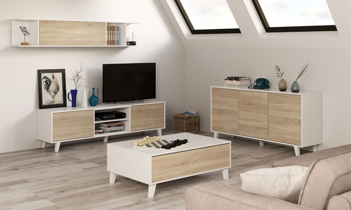Mueble TV Zaiken Plus + Estante. Conjunto Muebles de Salon