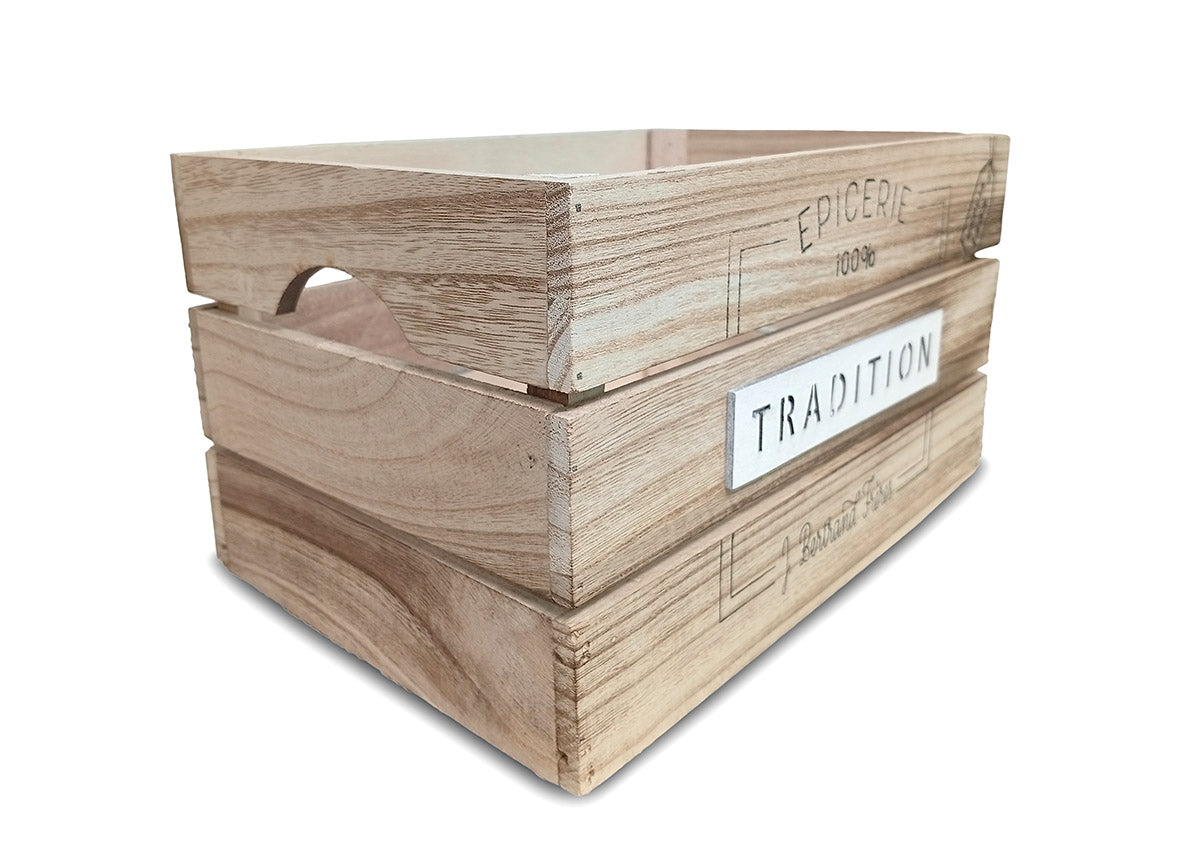 Conjunto de 6 Cestas Estilo Madera Tradition. Almacenaje Decorativo