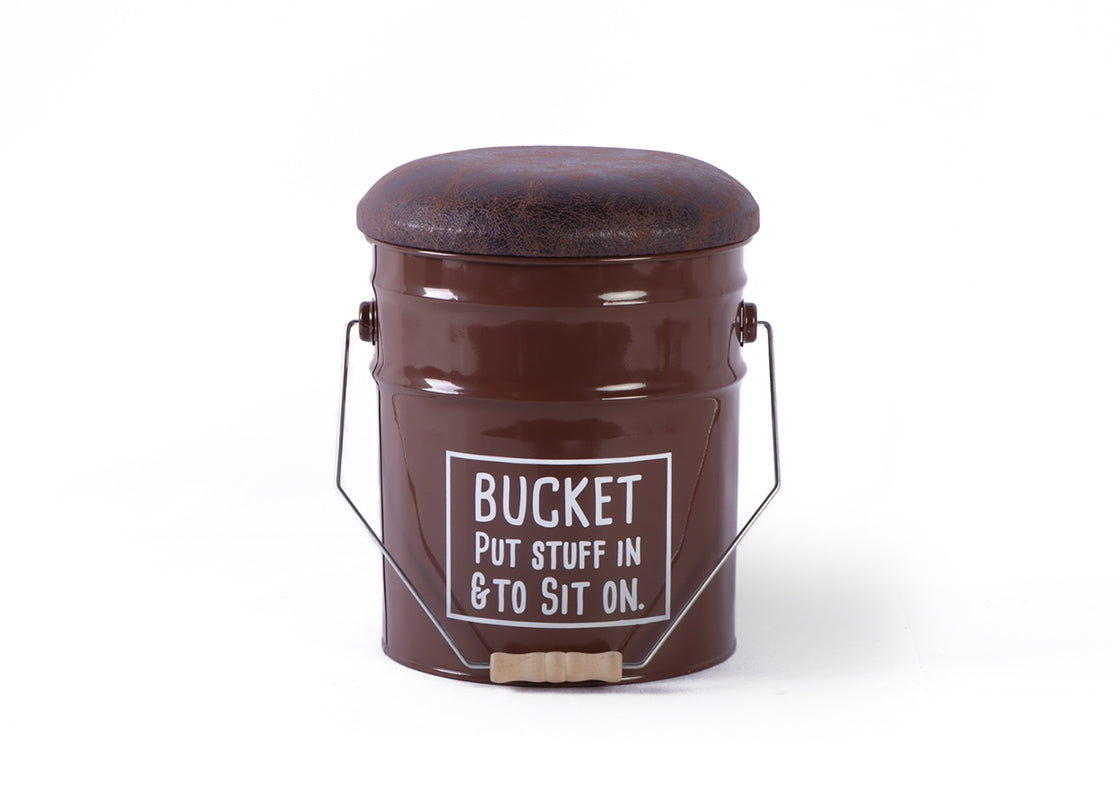 Asiento Metalico Estilo Industrial. Almacenaje Decorativo