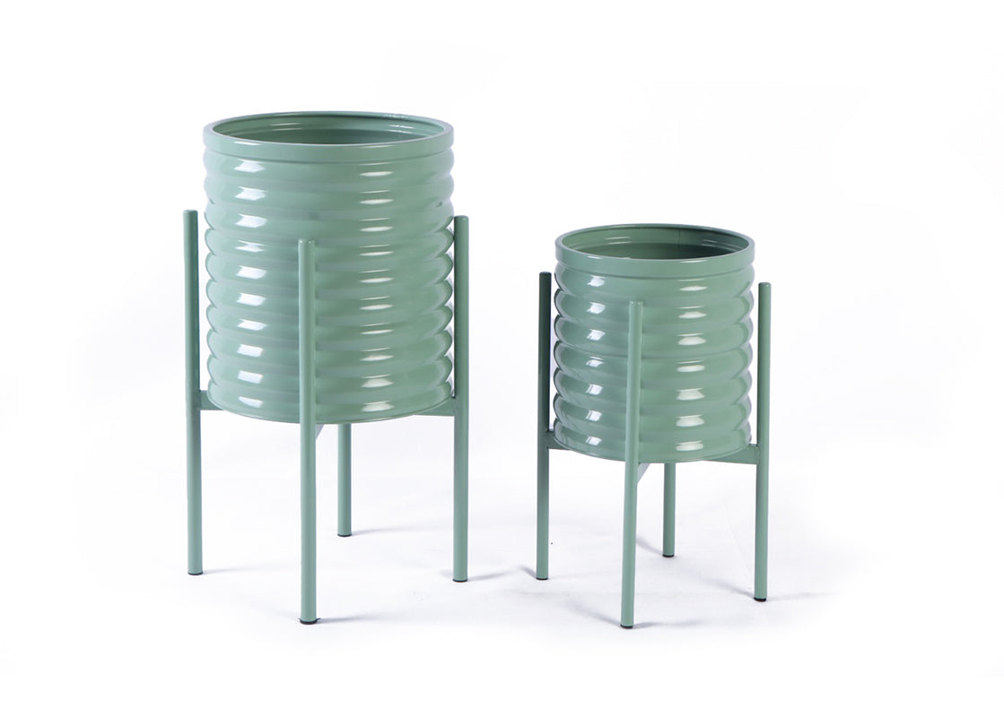 Set de 2 Macetas Metalicas. Diseño Moderno