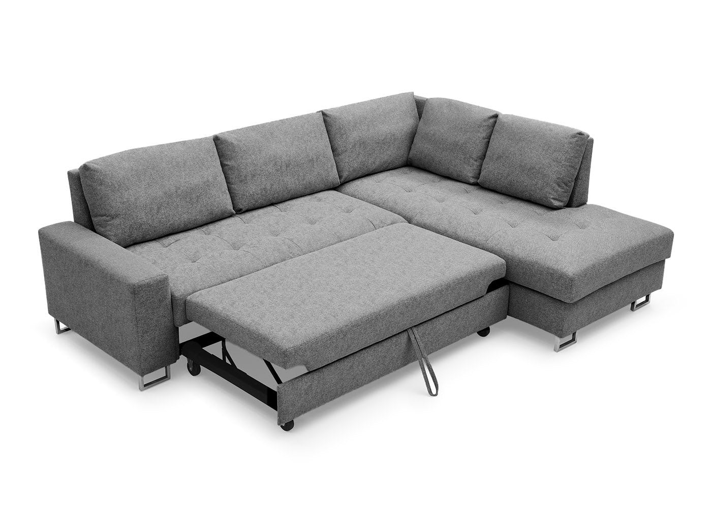 Sofa Cama Chaise Longue Febe 242cm. Rinconera, con Arcón