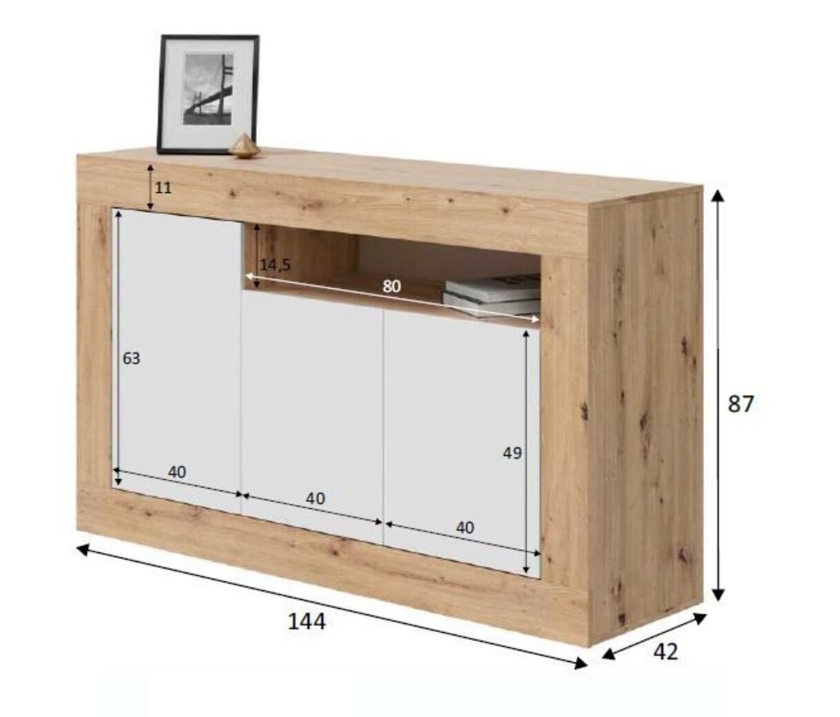 Aparador Baltik 3 Puertas. Muebles Salon o Comedor