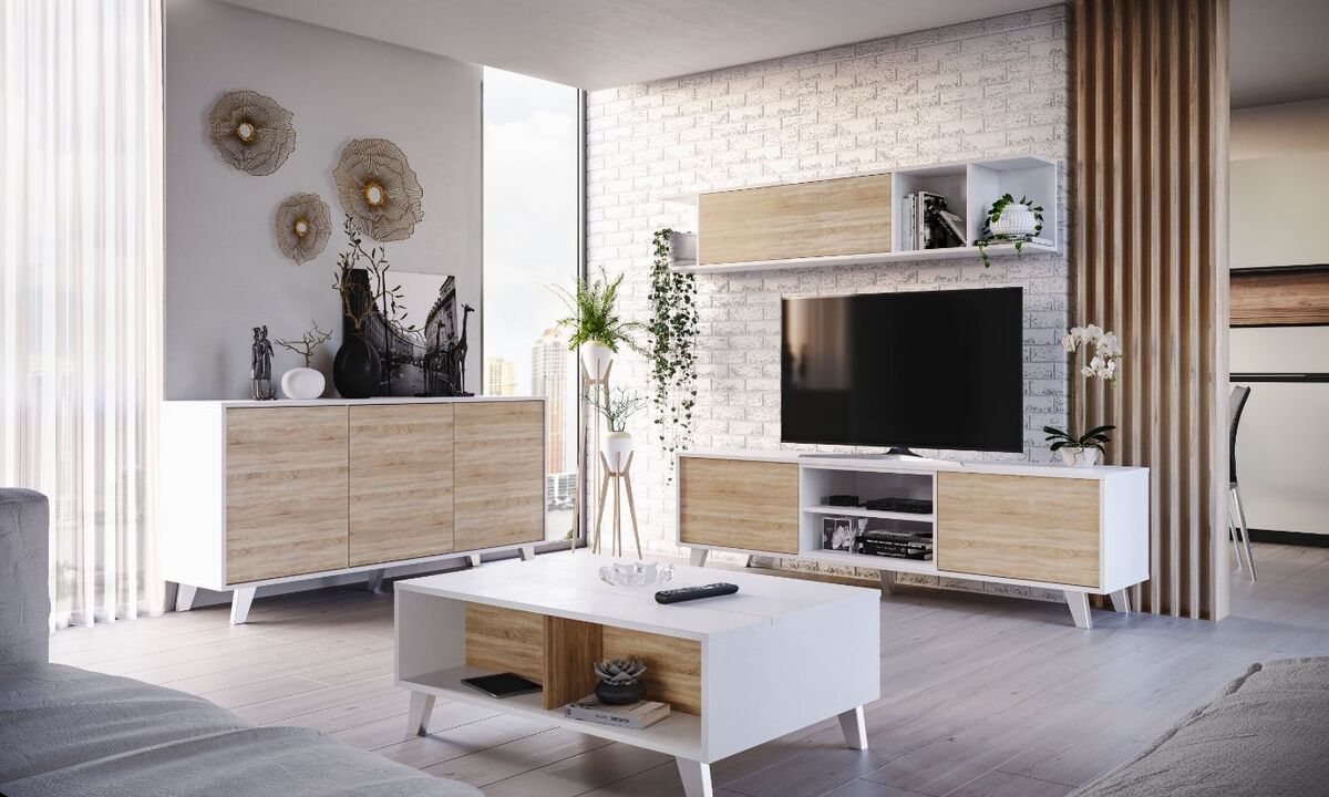 Mueble TV Zaiken Plus + Estante. Conjunto Muebles de Salon