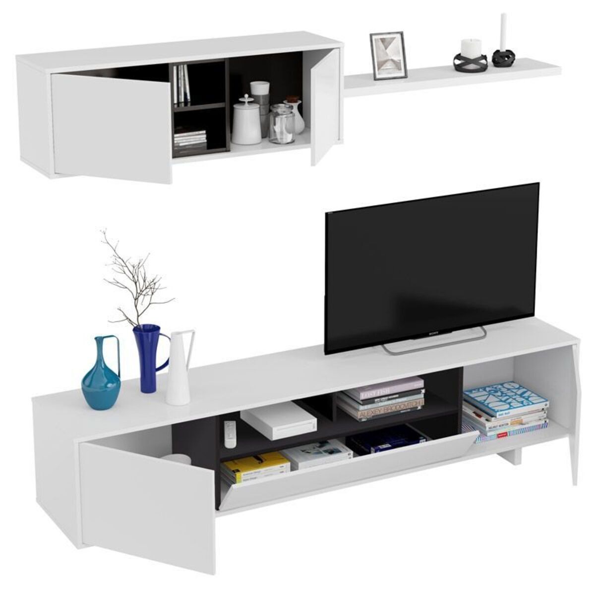 Mueble TV Belus + Estante BG. Conjunto Muebles de Salon