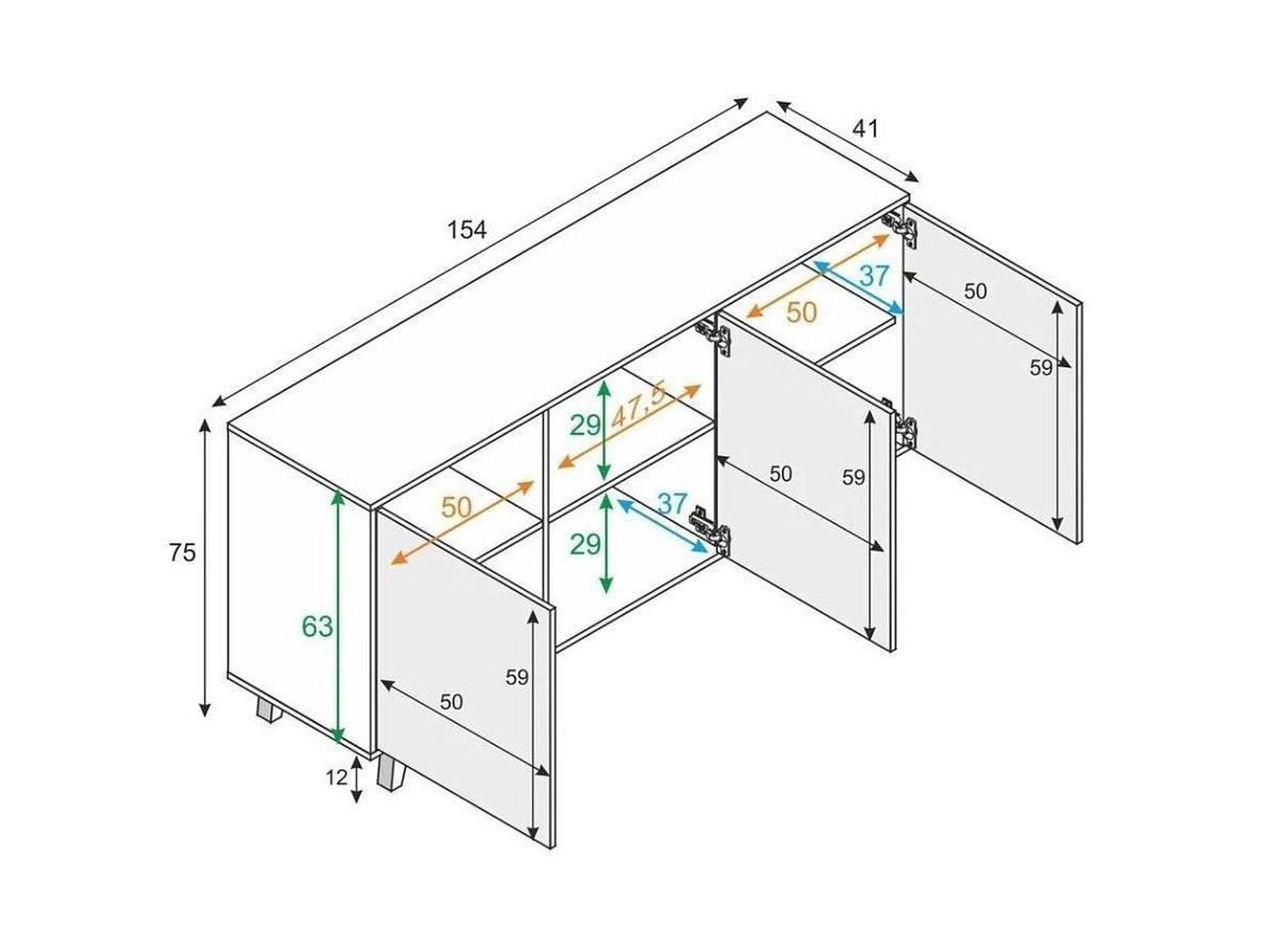 Aparador Zaiken 3 Puertas. Muebles Salon o Comedor