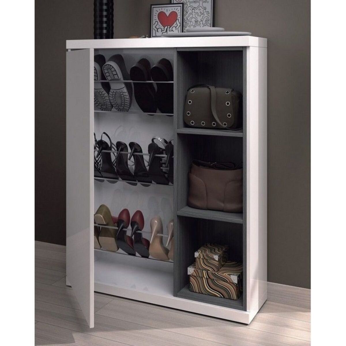 Mueble Recibidor Consola Adhara + Espejo y Zapatero