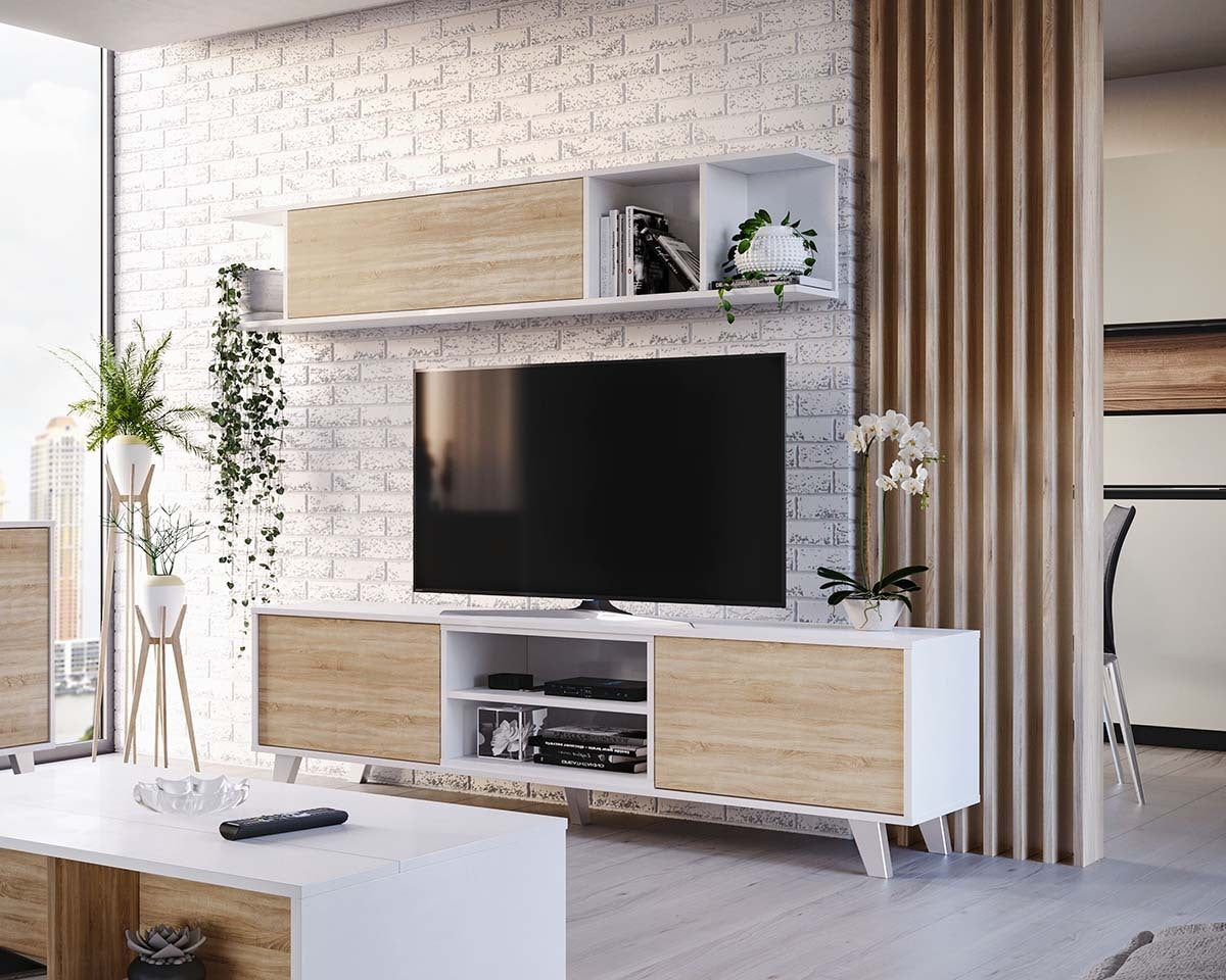 Mueble TV Zaiken Plus + Estante. Conjunto Muebles de Salon