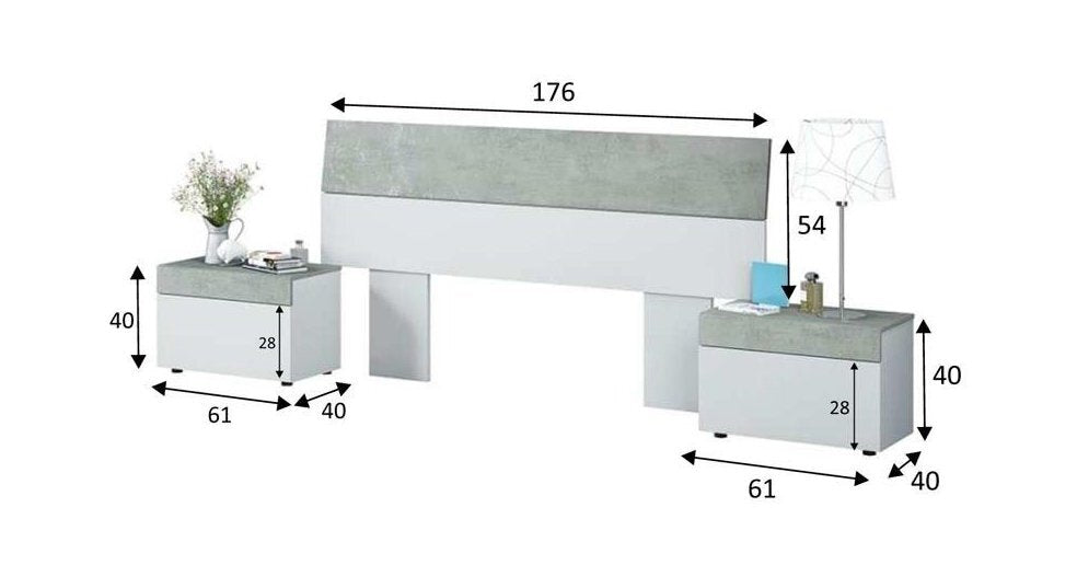 Cabecero de Cama Tekkan. Cabezal + 2 Mesitas