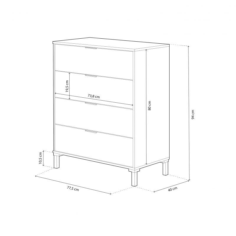 Comoda 4 Cajones Enzo