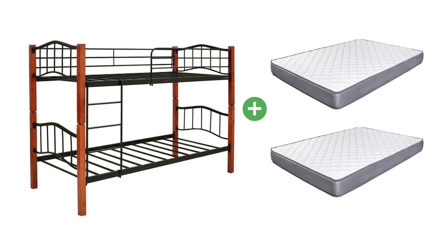 Oferta: Litera Doble Cama 90cm de Madera y Metal+ 2 Colchones
