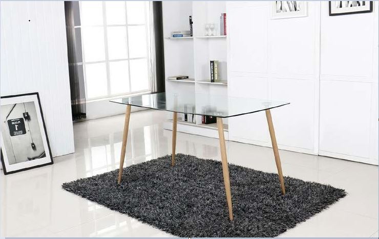 Mesa Cristal Templado Estilo Nordico 140cm. Comedor o Cocina