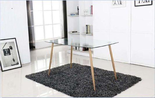 Mesa Cristal Templado Estilo Nordico 140cm. Comedor o Cocina
