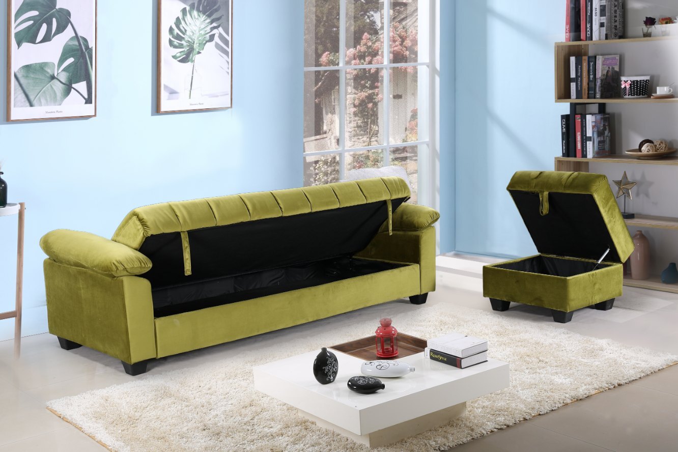 Sofa Cama con Puff Yadhi 210cm
