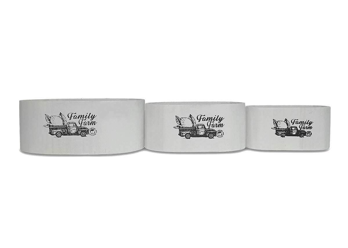 Set de 3 Cubos Estilo Madera. Almacenaje Decorativo