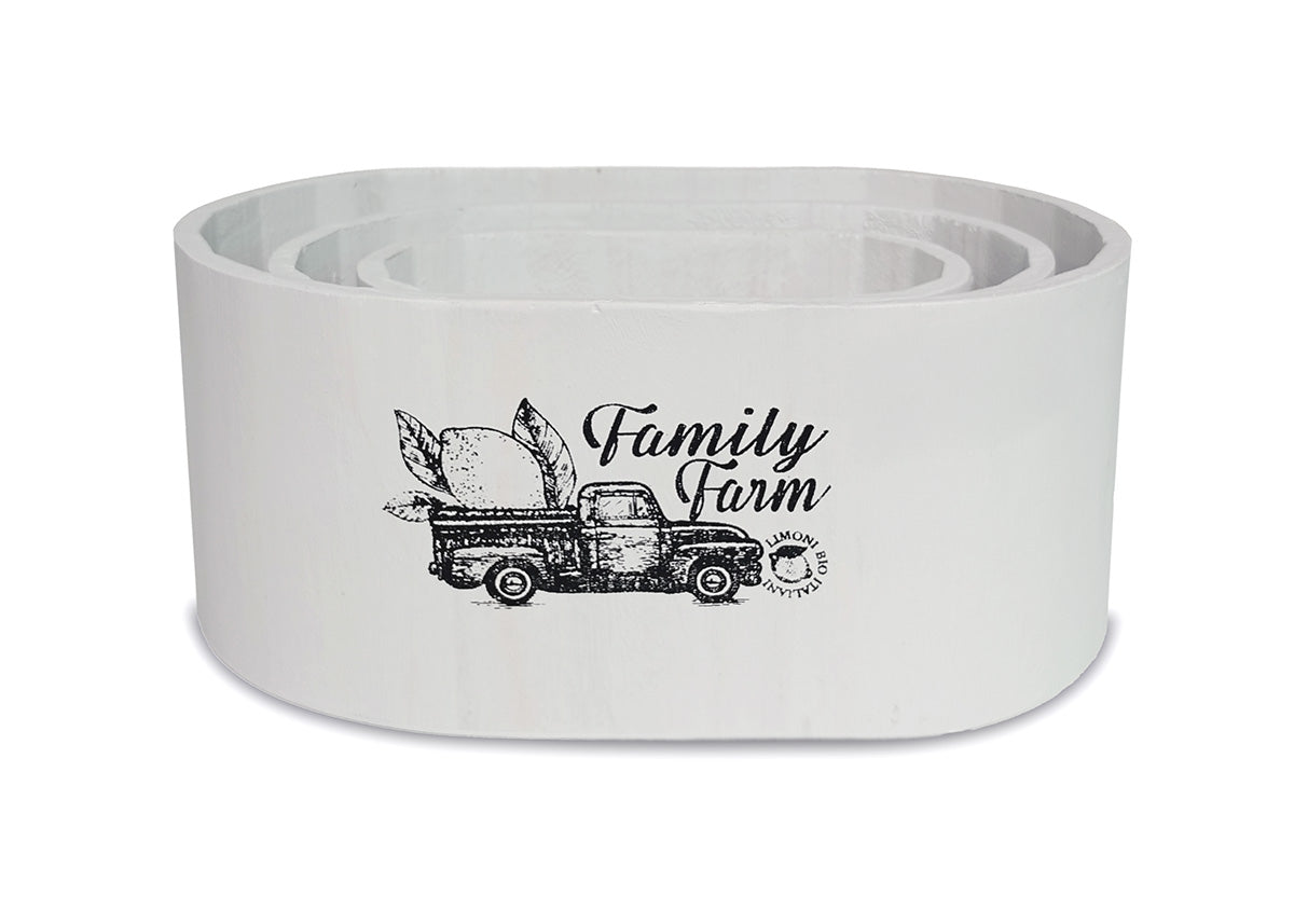 Set de 3 Cubos Estilo Madera. Almacenaje Decorativo