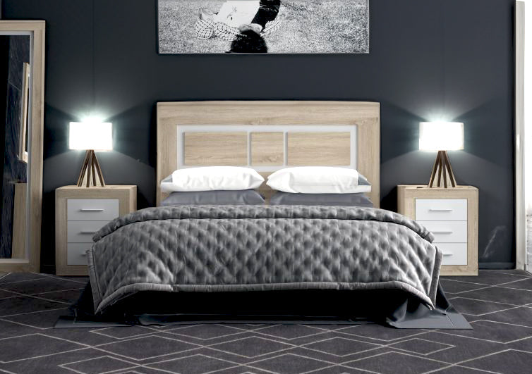 Cabecero de Matrimonio Kiara + 2 Mesitas de Noche