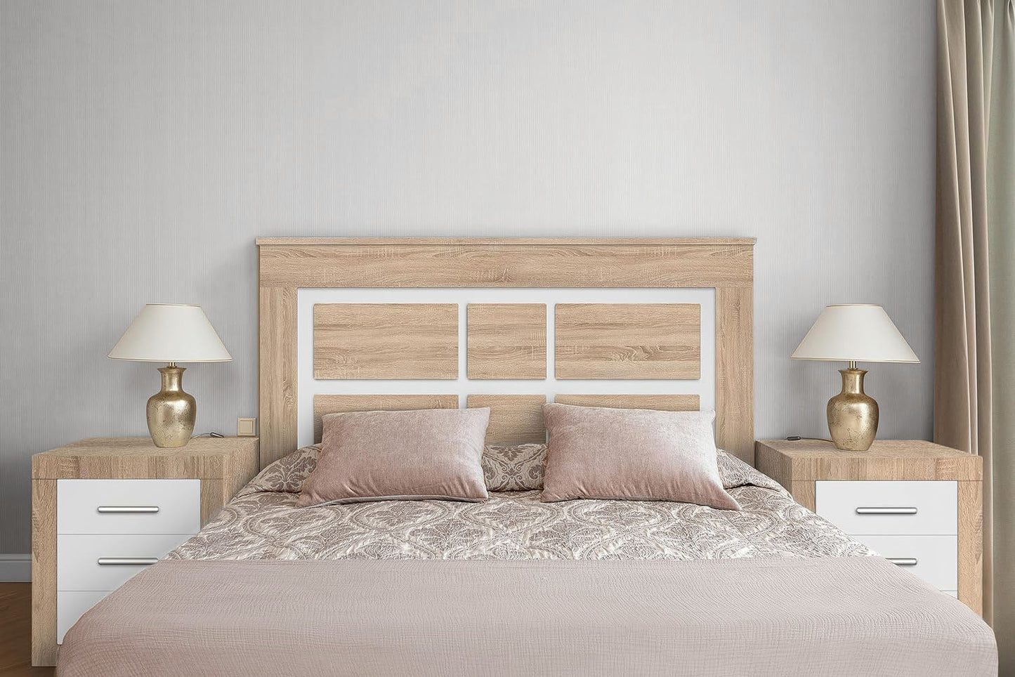 Cabecero de Matrimonio Kiara + 2 Mesitas de Noche