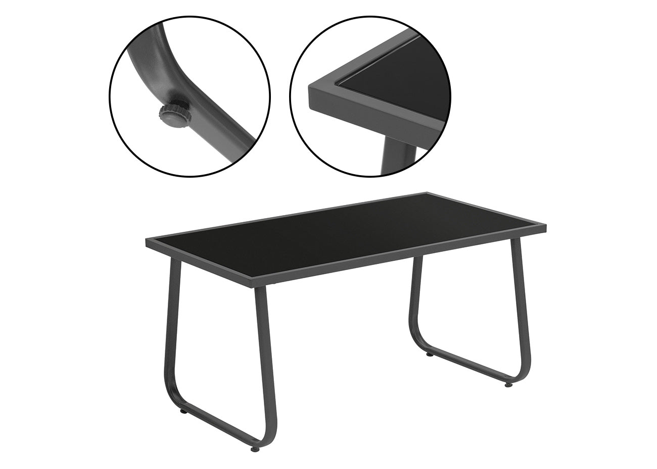 Sofa + 2 Sillas + Mesa de Cristal Templado CDS. Muebles de Jardin y Terraza