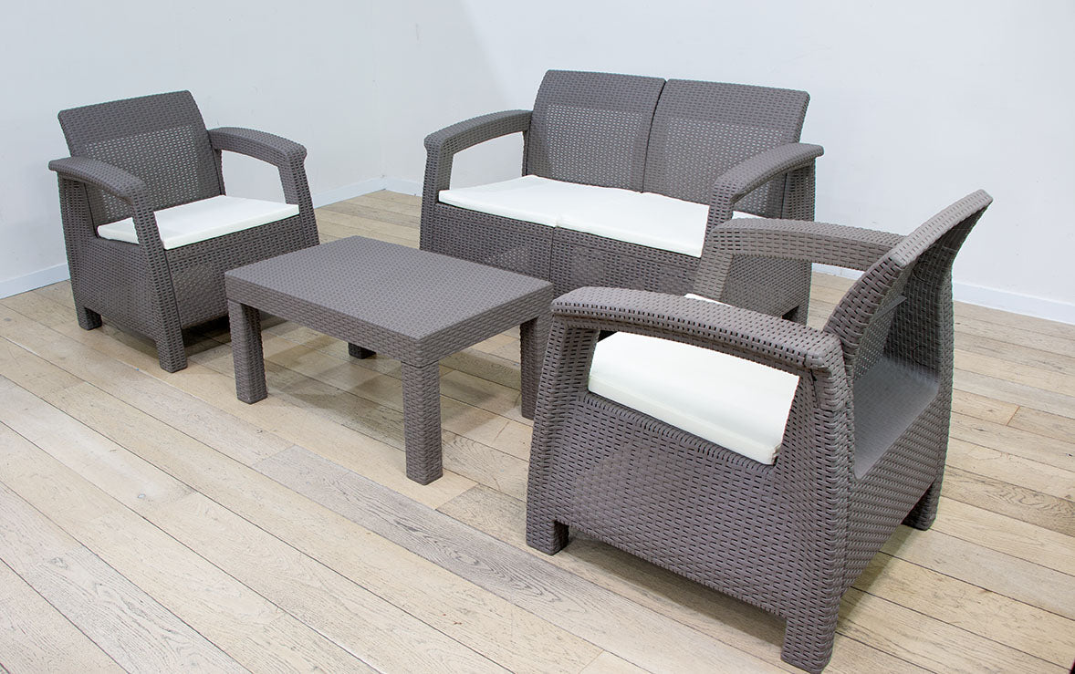 Sofá + 2 Sillones + Mesa de Centro CF. Muebles de Jardin y Terraza Ratan PE