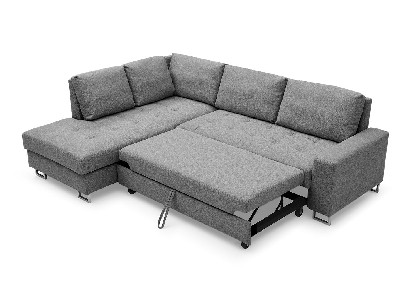 Sofa Cama Chaise Longue Febe 242cm. Rinconera, con Arcón