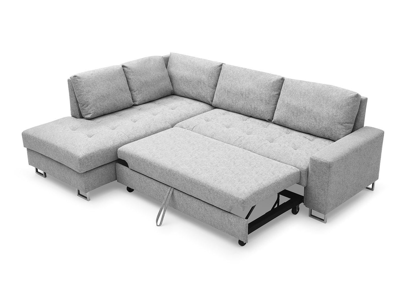 Sofa Cama Chaise Longue Febe 242cm. Rinconera, con Arcón