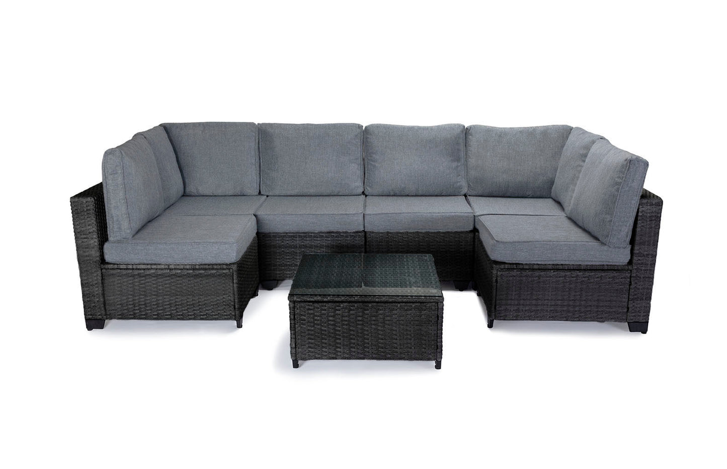 Conjunto de Sofas de Exterior en Ratan PE, 7 piezas. Muebles de Jardin y Terraza